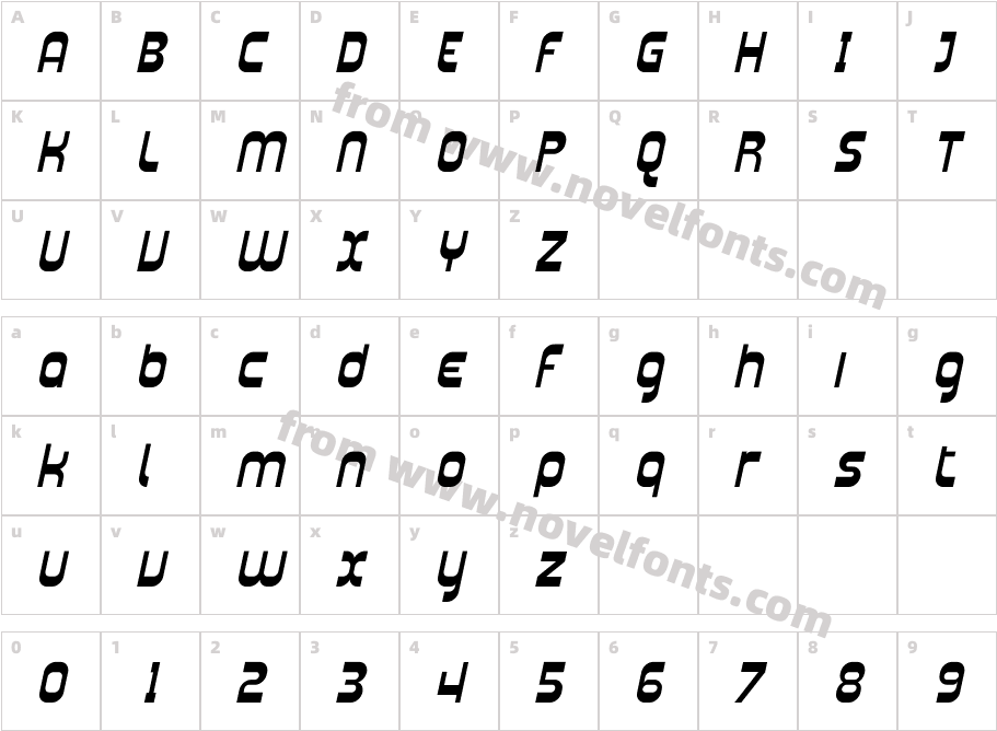 Plasmatica ItalicCharacter Map