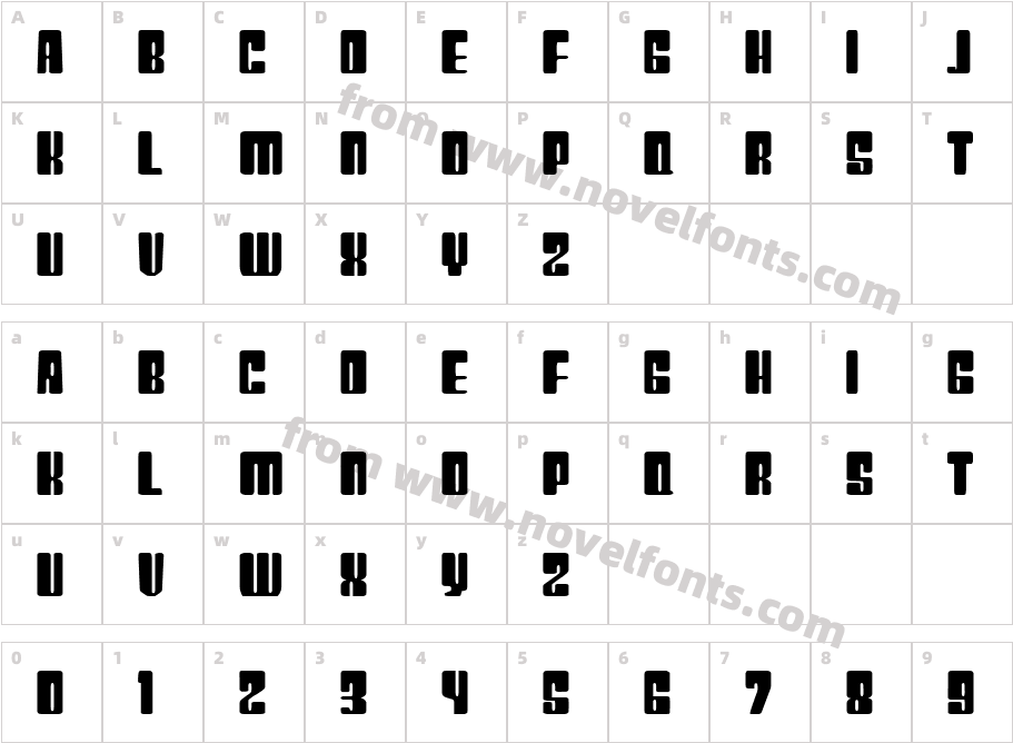 Plastic No.29Character Map