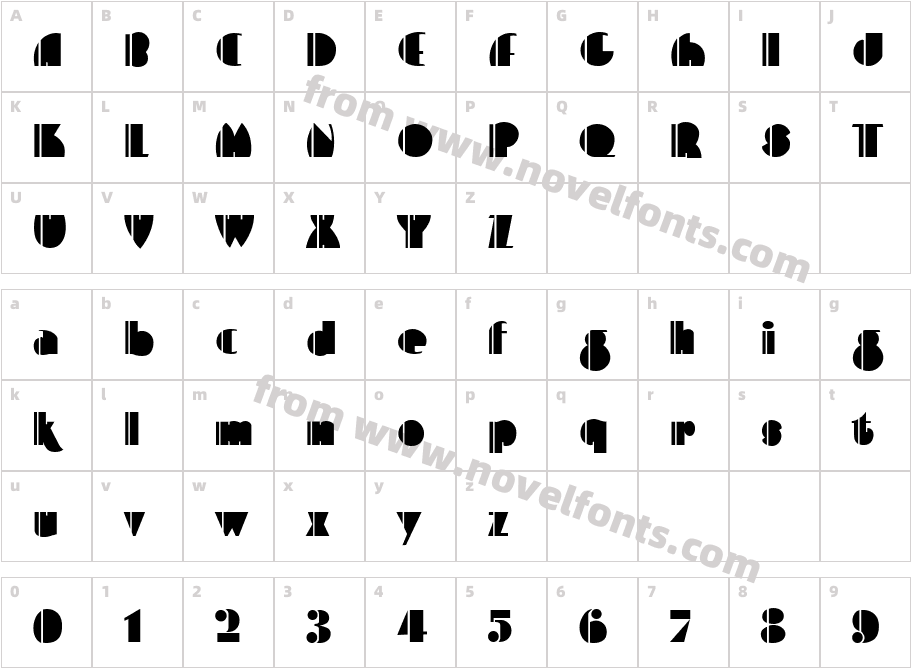 Playce RegularCharacter Map