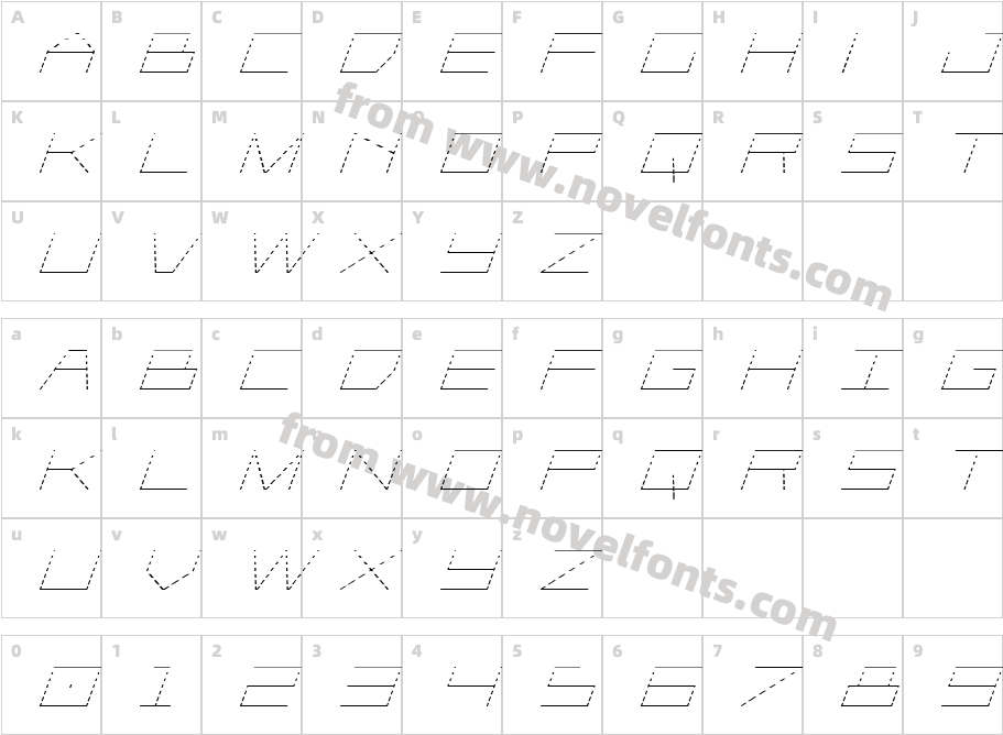 Player 1 Up Gradient ItalicCharacter Map