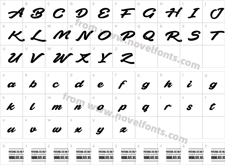 Plicata PERSONAL USE ONLYCharacter Map