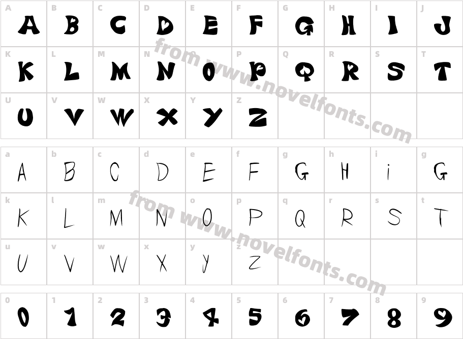 Ploxy_font RegularCharacter Map