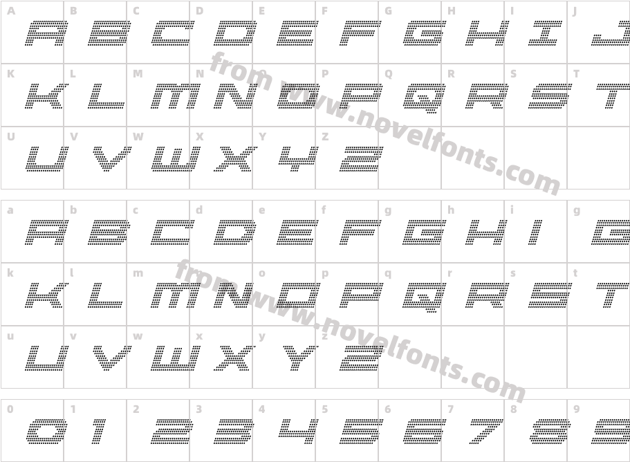 Pocket Ball Condensed ItalicCharacter Map