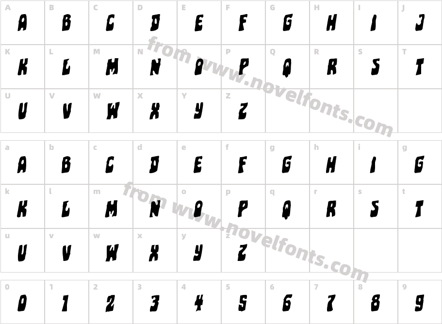 Pocket Monster Staggered RotalicCharacter Map