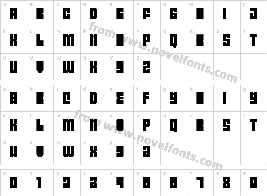 Pocky Block RegularCharacter Map