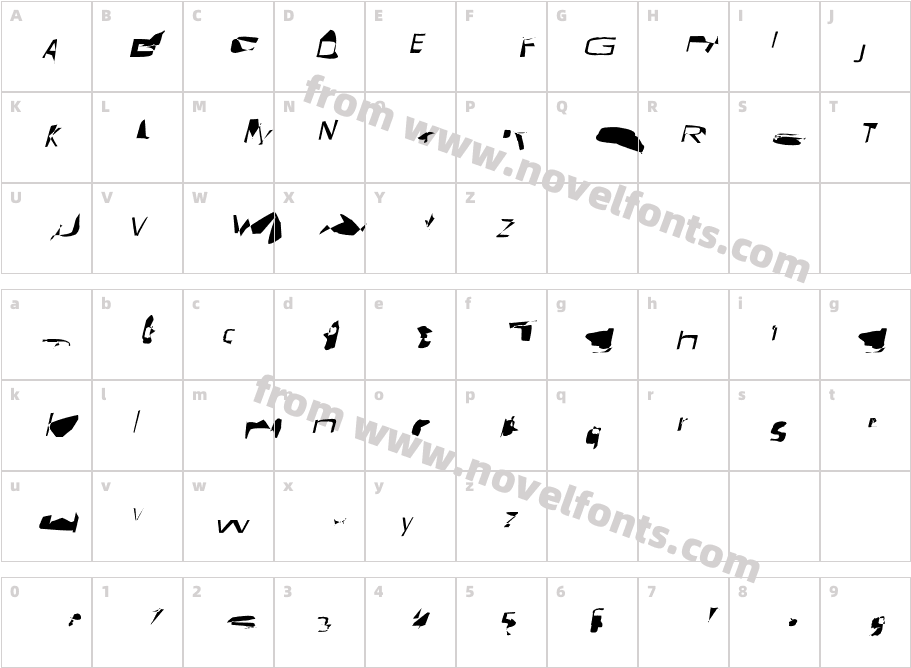 Pointer HyperExtended ObliqueCharacter Map