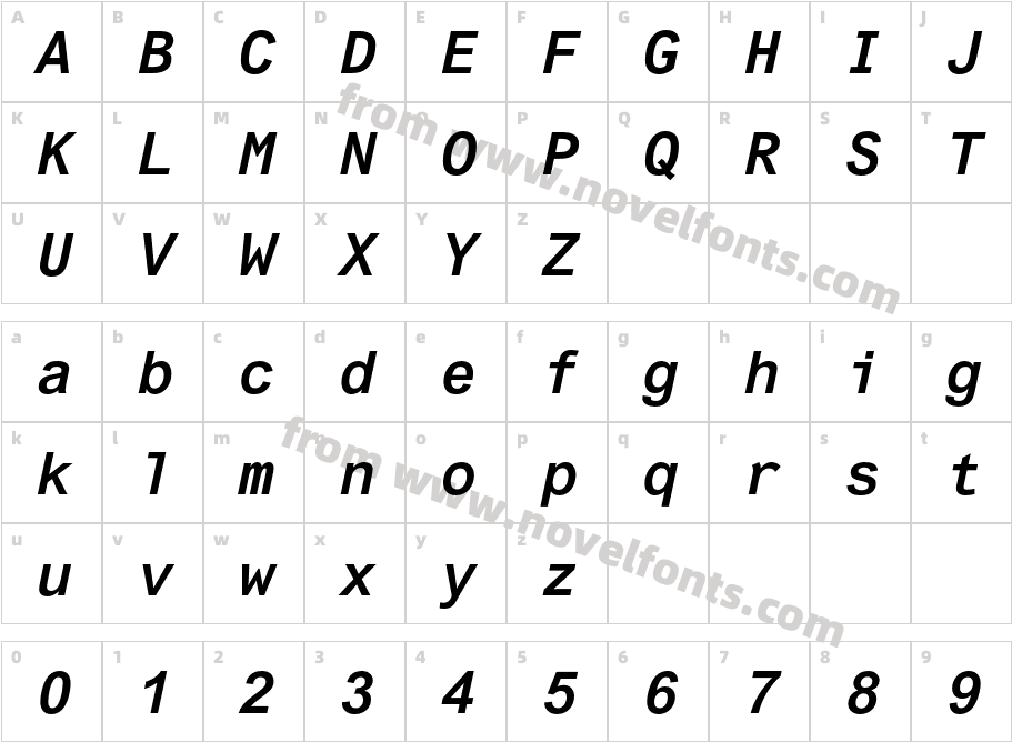 ArialMonospacedMTStd-BoldObCharacter Map