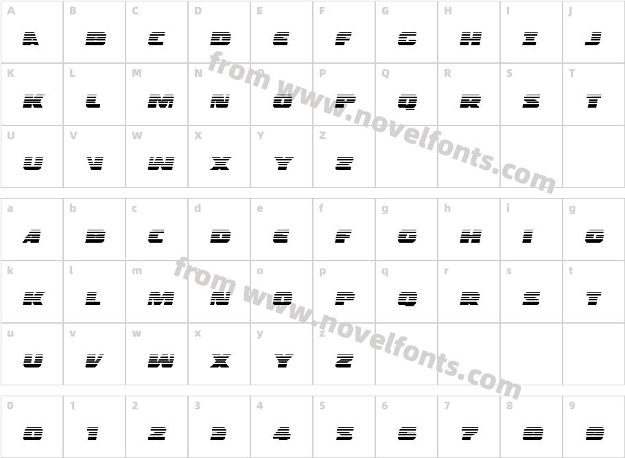 Police Cruiser Gradient ItalicCharacter Map