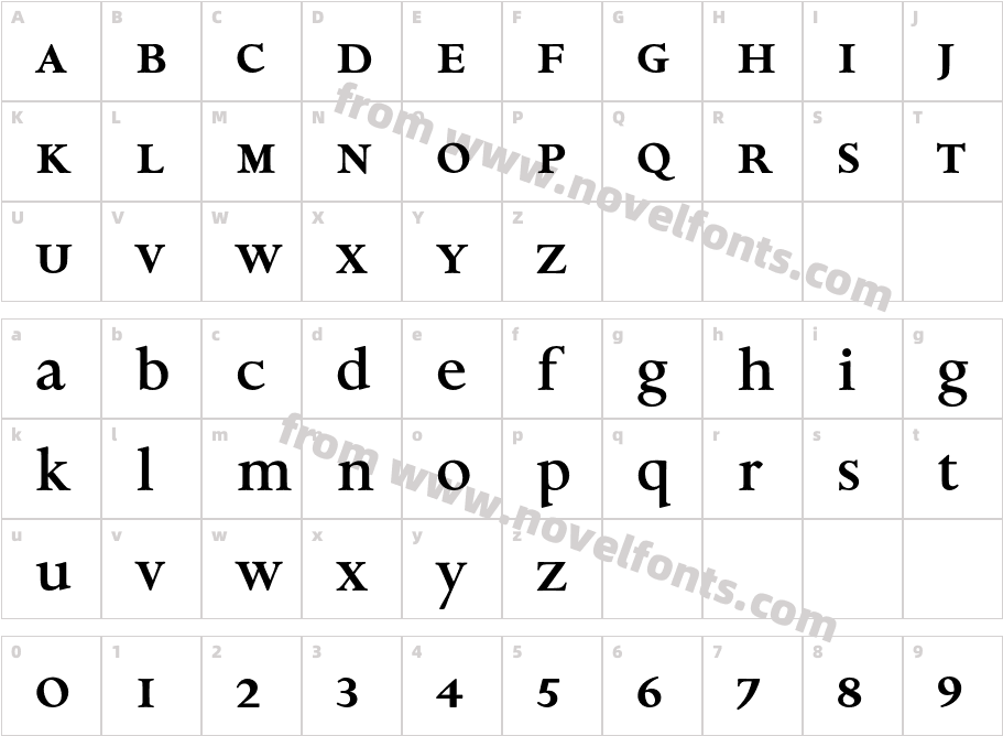 Aries-BoldSmallCapLowerCaseCharacter Map