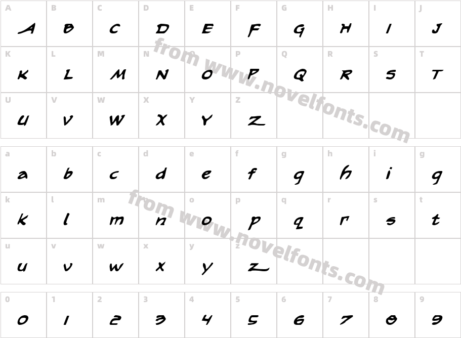 Arilon Bold ItalicCharacter Map