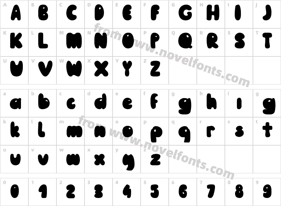 Pooh RegularCharacter Map