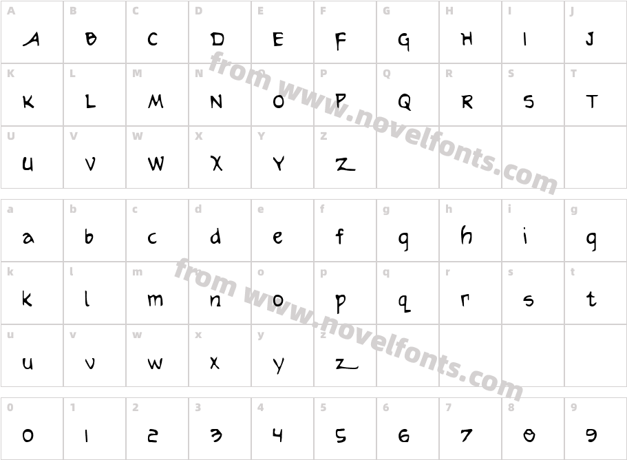 Arilon CondensedCharacter Map