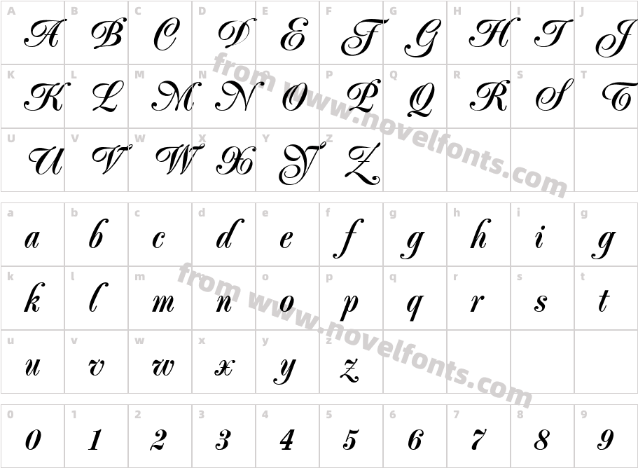 Poppl Exquisit (R) MediumCharacter Map