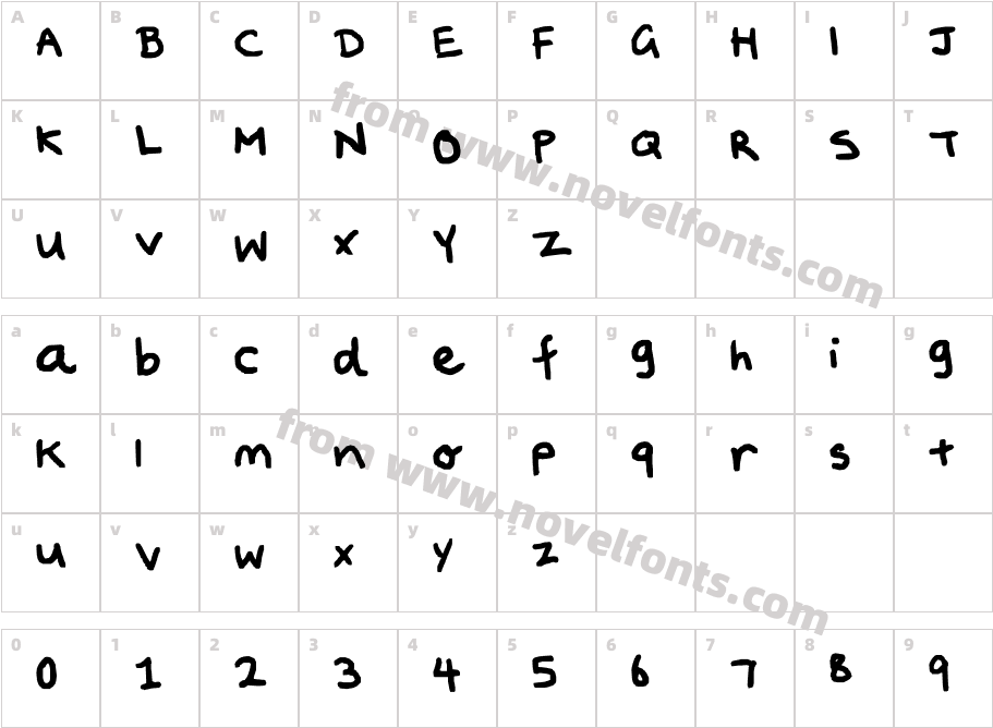 Poppy's HandwritingCharacter Map