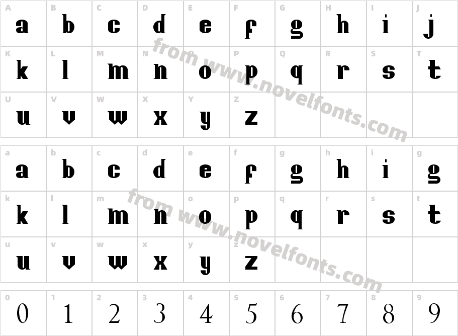 PosterfontCharacter Map