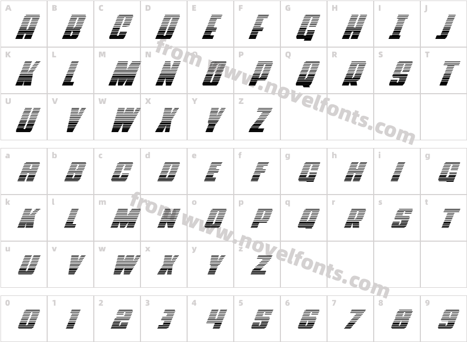 Power Lord Gradient ItalicCharacter Map