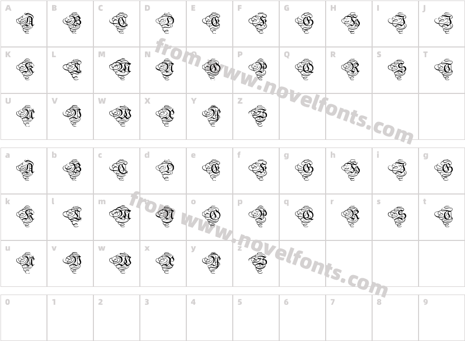 AristokratZierbuchstabenCharacter Map