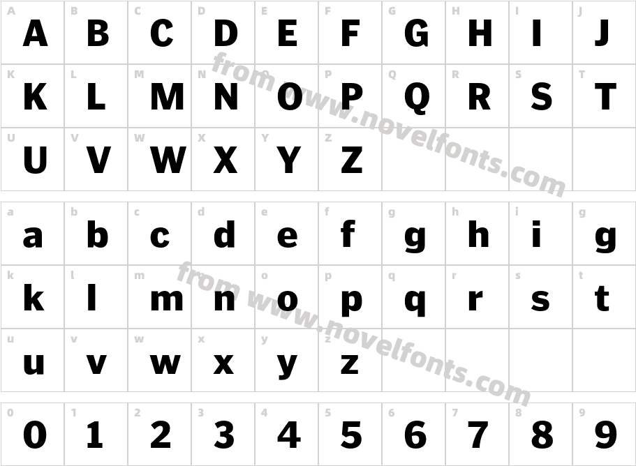 PoynterText-SansBlackCharacter Map