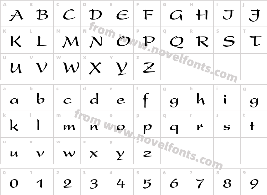 PresentLTStd-BoldCharacter Map