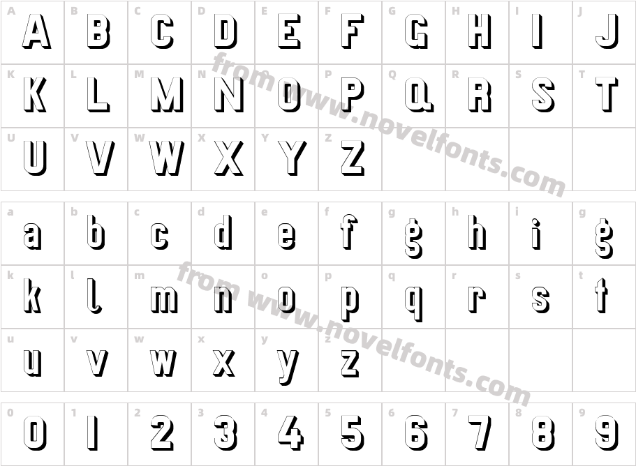 Preussische VI 9 SchattenCharacter Map