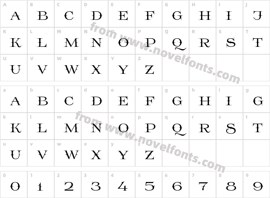 Prida65Character Map