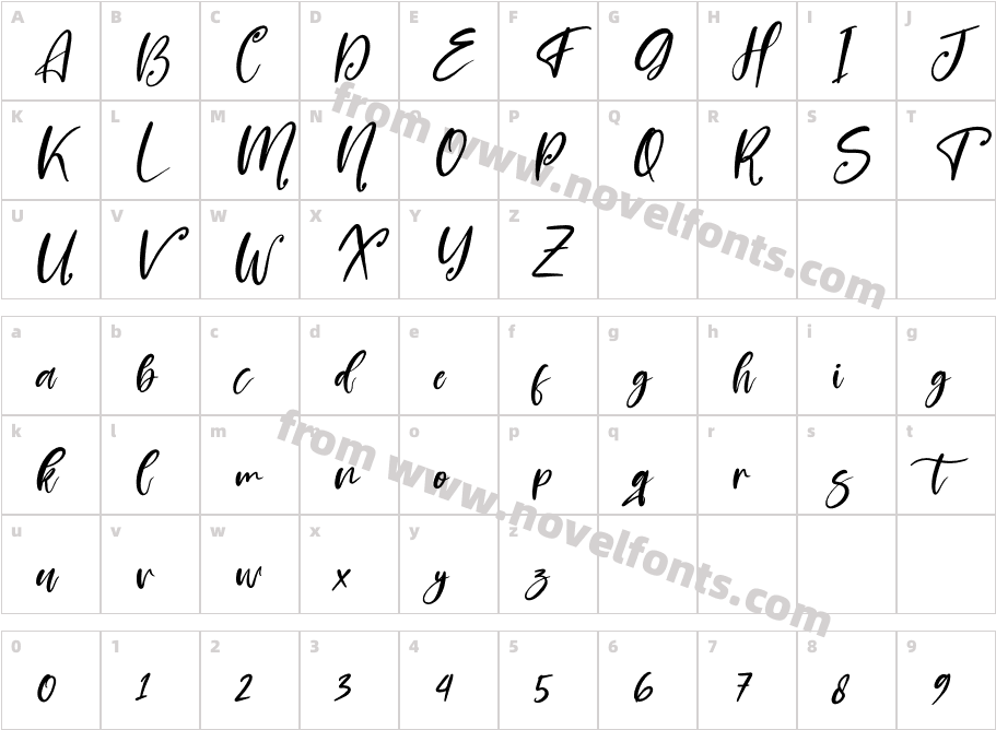 Prilista Delrosa ItalicCharacter Map