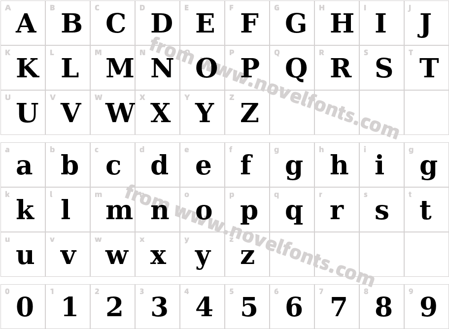 PrimaSerifBT-BoldCharacter Map