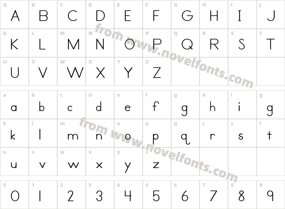 Primer Print MediumCharacter Map