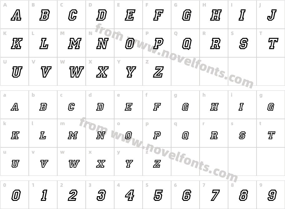 Princeton ItalicCharacter Map