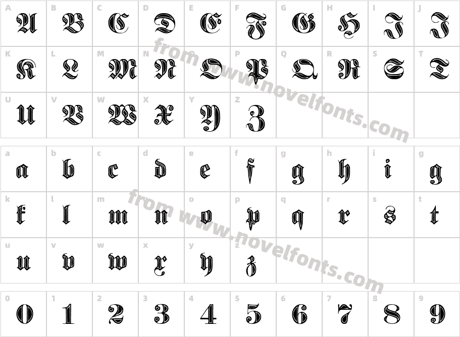 Proclamate Incised HeavyCharacter Map