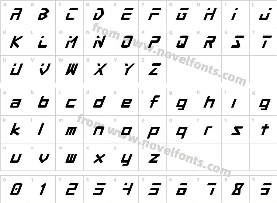 Procyon ItalicCharacter Map