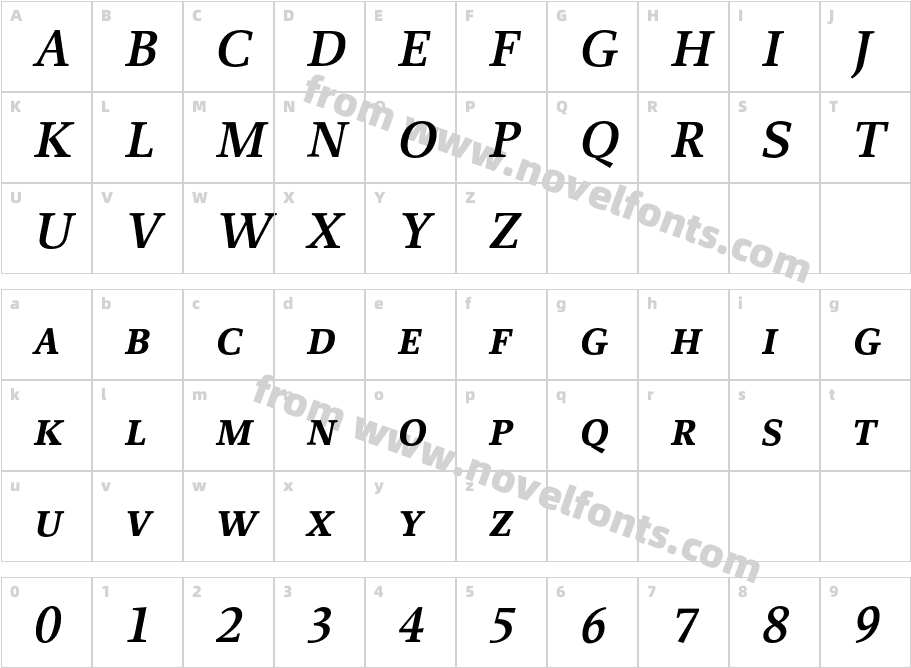 Proforma-SemiBoldItalicSCCharacter Map