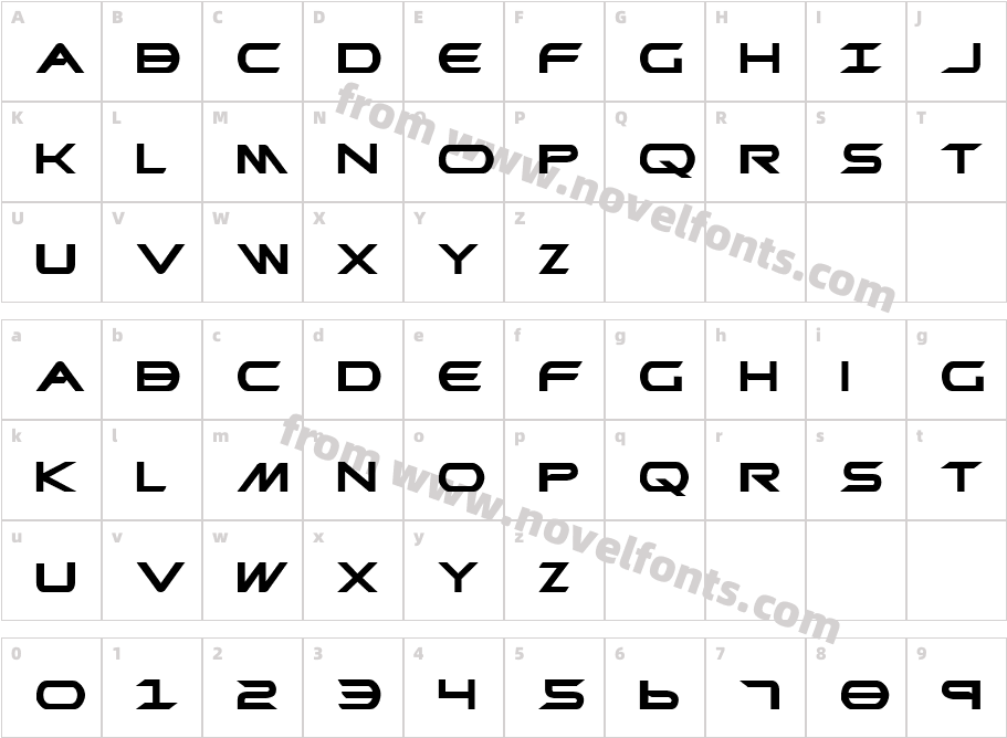 Promethean Bold ExpandedCharacter Map