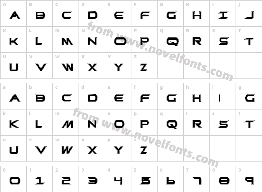 Promethean College BoldCharacter Map