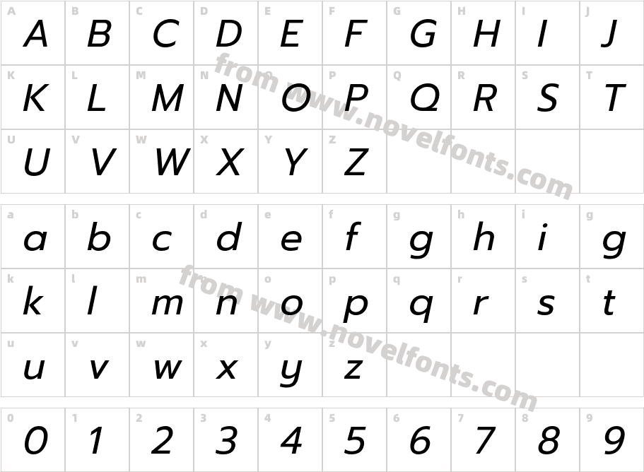 Prompt ItalicCharacter Map