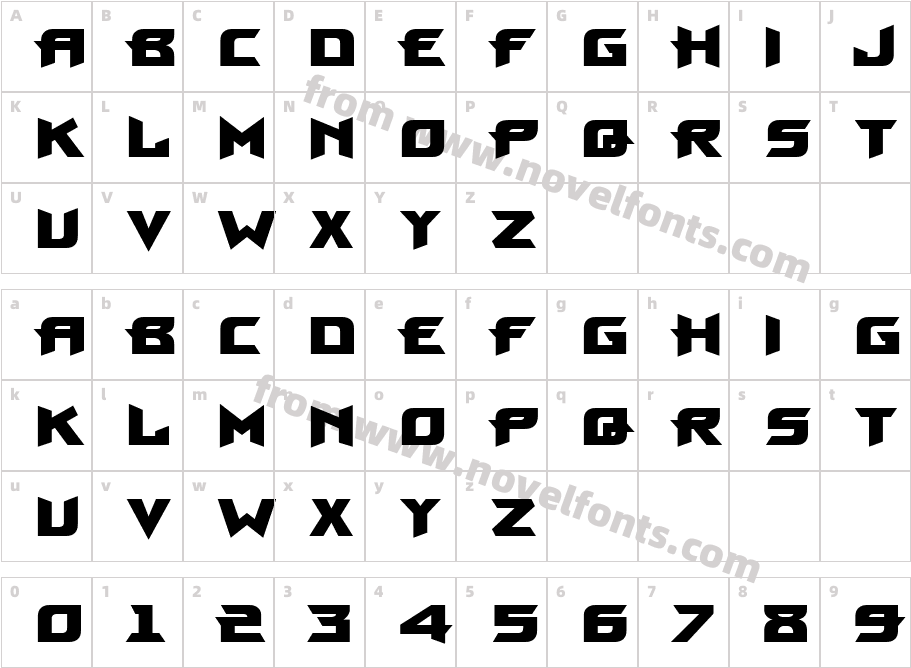 ProunX BoldCharacter Map