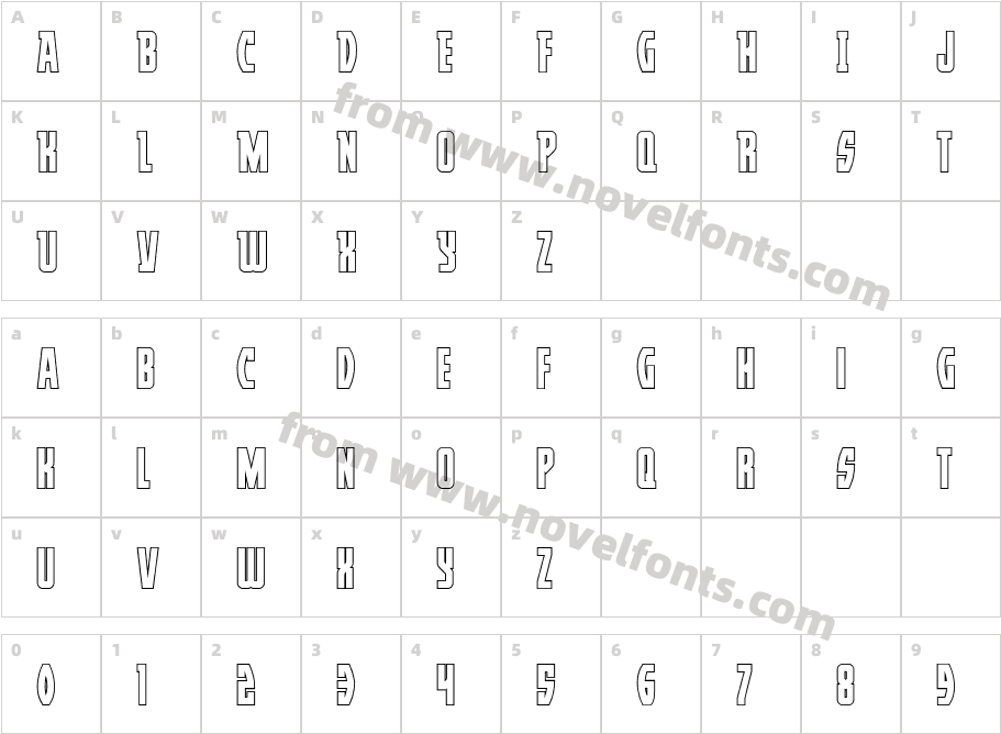 Prowler Outline RegularCharacter Map