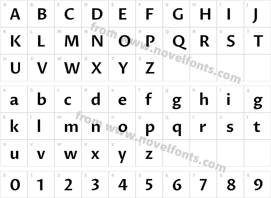 Proza Libre SemiBoldCharacter Map