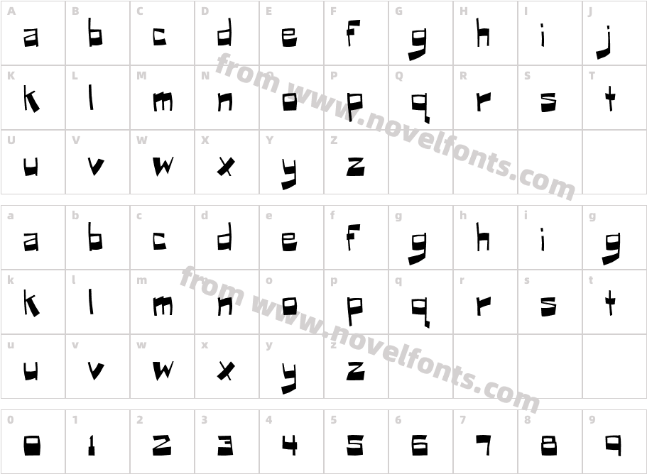 PuckfontCharacter Map