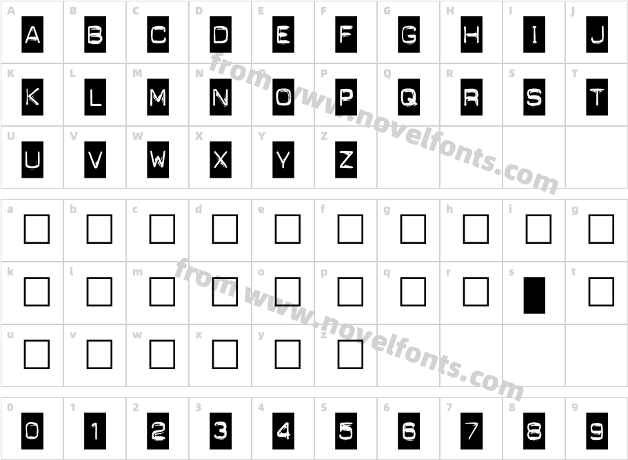 PunchLabelCharacter Map