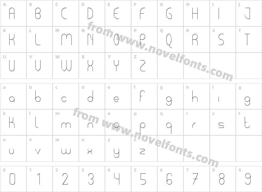 Pycuaf light tfbCharacter Map