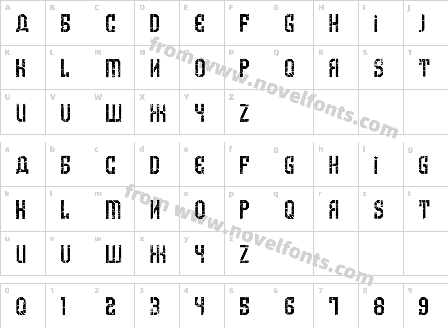 Armenia Grunge RegularCharacter Map