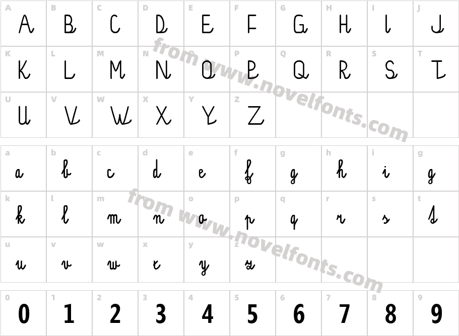 Písankové psací Jakub SloupCharacter Map