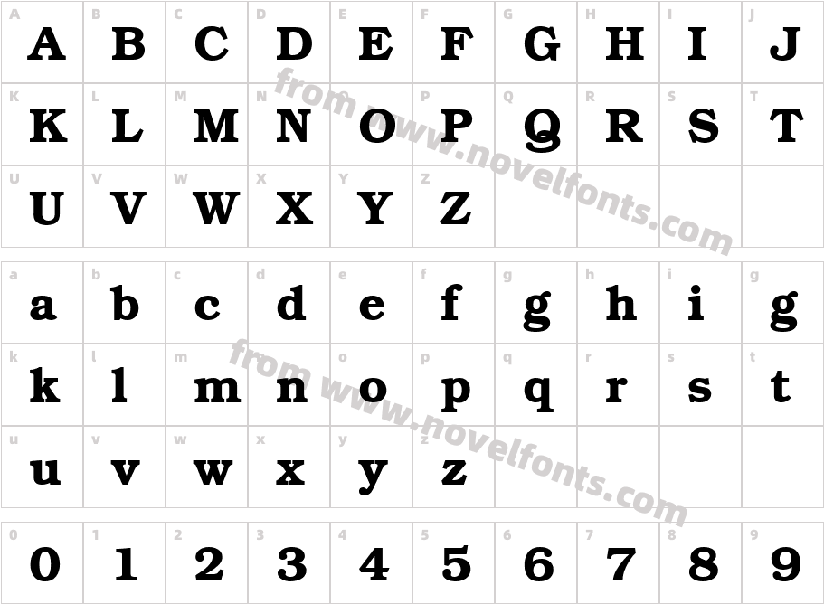 QTBookmann BoldCharacter Map