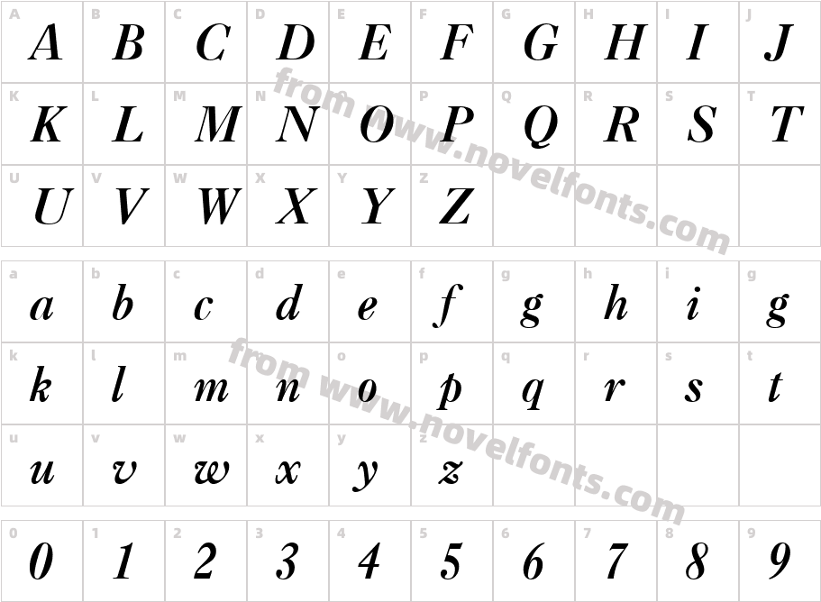 QTCaslan Bold ItalicCharacter Map