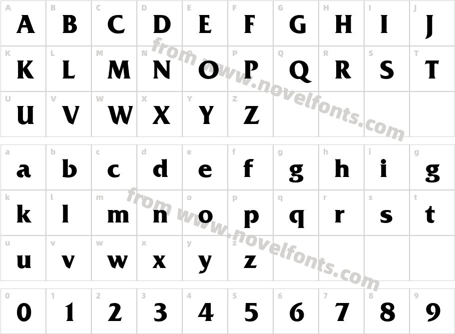 QTFrizQuad BoldCharacter Map