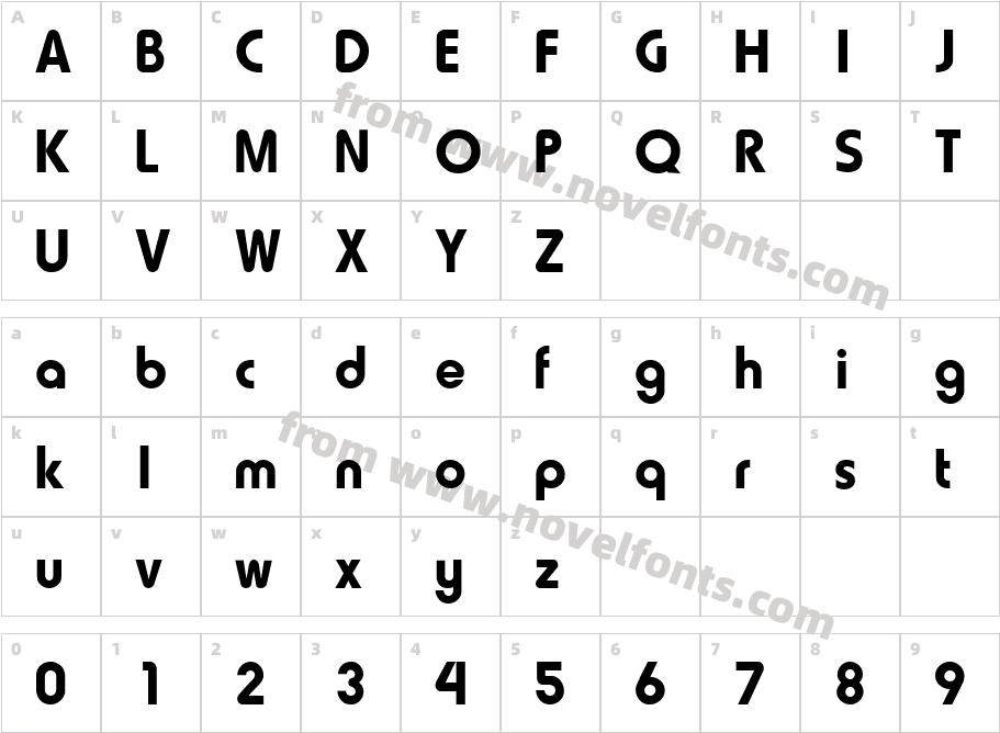 QTHowardTypeFat RegularCharacter Map