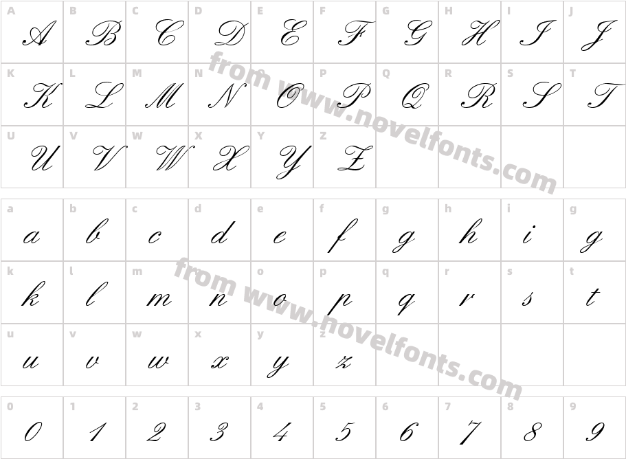 Quadrille ScriptSSKCharacter Map