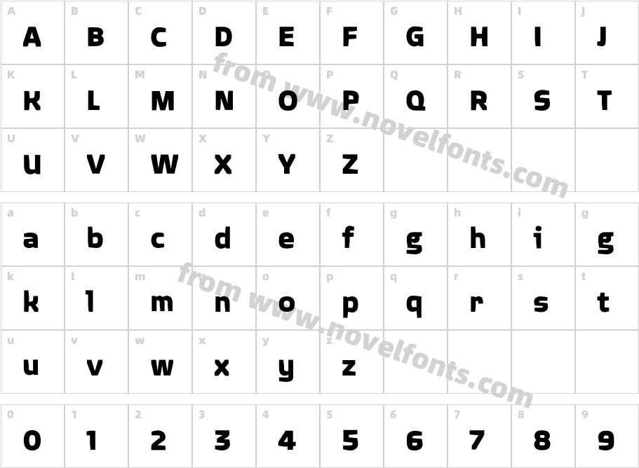 Quagmire-BoldCharacter Map