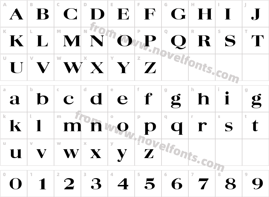 Quantas Broad Extrabold RegularCharacter Map